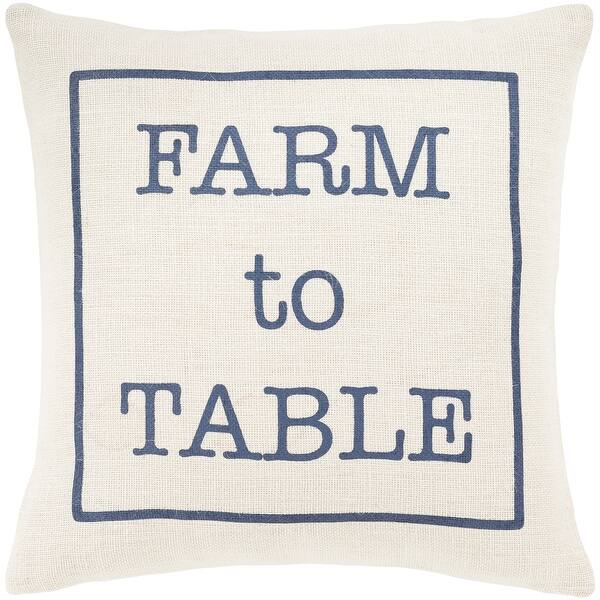 Santiago Cream & Navy Modern Farmhouse Poly Fill Throw Pillow (18" x 18") Bed Bath & Beyond